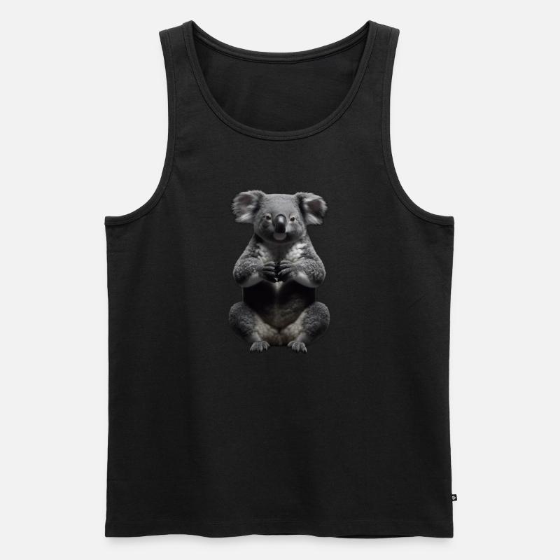 Betender Koala - Männer Premium Bio Tank Top - Schwarz