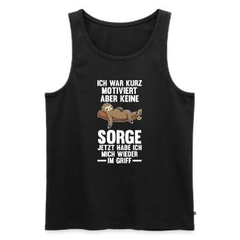 Faultier Faul Faultier-Liebhaber Geschenk - Männer Premium Bio Tank Top - Schwarz - Vorne - Michal (187cm)
