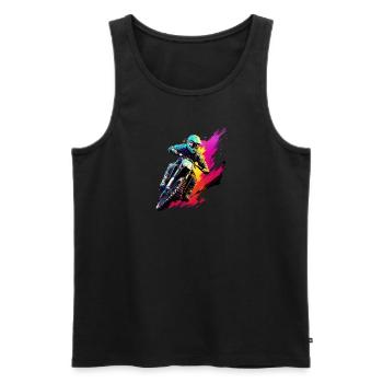 Motorcross - Men's Premium Organic Tank Top - black - Front - AI Model Male 178 light (178cm)