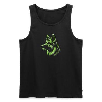German Shepherd Head Green - Men's Premium Organic Tank Top - black - Front - Michal (187cm)