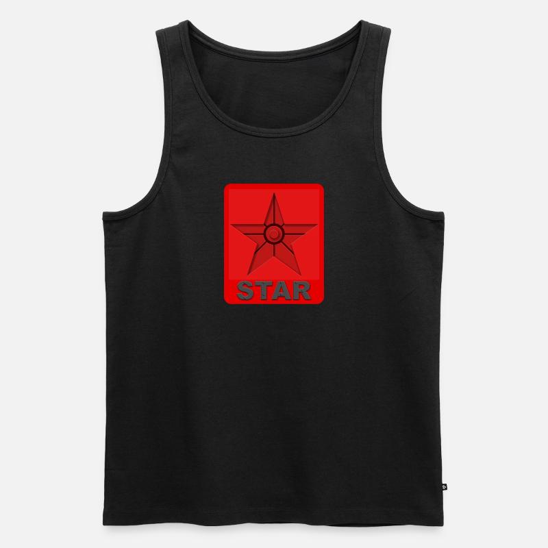 STAR - Stern - Held - Männer Premium Bio Tank Top - Schwarz