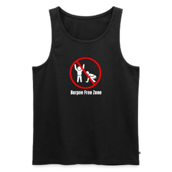 Burpee Free Zone – Lustiges Fitnessstudio-T-Shirt - Männer Premium Bio Tank Top - Schwarz - Vorne - Michal (187cm)