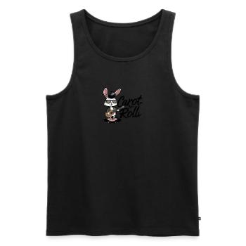 Cartoon Rabbit Playing Guitar Wearings Sunglasses - Men's Premium Organic Tank Top - black - Front - Michal (187cm)