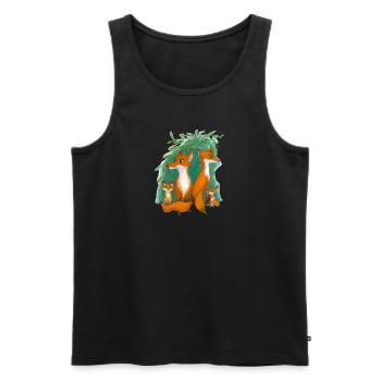 Family Fuchs - Men's Premium Organic Tank Top - black - Front - AI Model Male 178 light (178cm)
