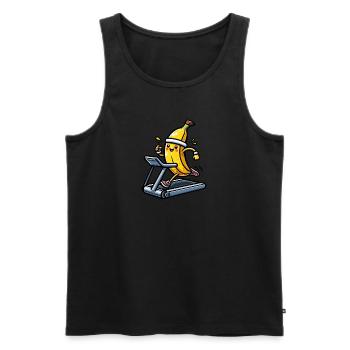 Banane en cours d’exécution - Débardeur bio Premium Homme - noir - Devant - AI Model Male 178 light (178cm)
