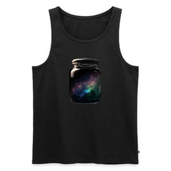 Forest galaxy in glass nature night sky - Men's Premium Organic Tank Top - black - Front - AI Model Male 178 light (178cm)