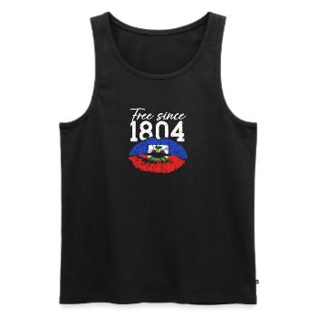 Haiti Haitian Flag Ayiti Haitian I Gift - Men's Premium Organic Tank Top - black - Front - Michal (187cm)