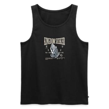 Kingdom Seeker Praying Hands Faith - Men's Premium Organic Tank Top - black - Front - AI Model Male 178 light (178cm)