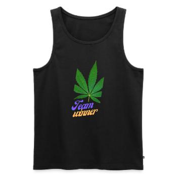 team winner, funny sayings, gift - Men's Premium Organic Tank Top - black - Front - AI Model Male 178 light (178cm)
