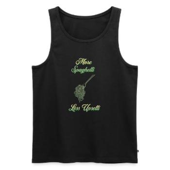 More Spaghetti Upsetti Chef Print Green - Men's Premium Organic Tank Top - black - Front - AI Model Male 178 light (178cm)