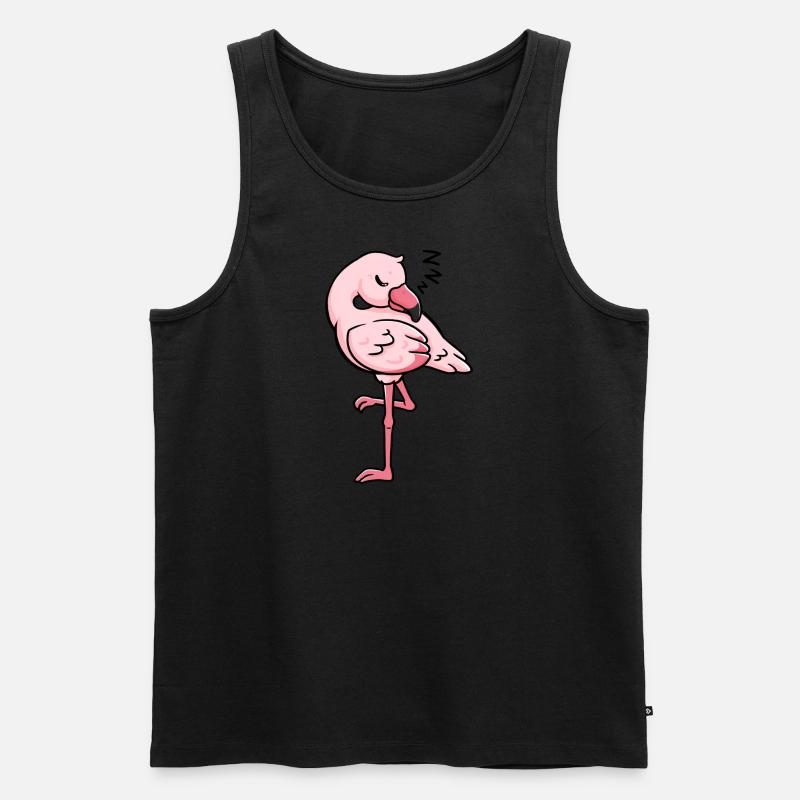 Flamingo schlafend Geschenkidee - Männer Premium Bio Tank Top - Schwarz