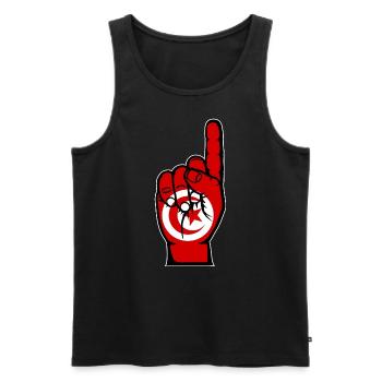 Tunisia flag number 1 - Men's Premium Organic Tank Top - black - Front - Michal (187cm)