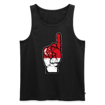 Singapur Flagge Nummer 1 used - Männer Premium Bio Tank Top - Schwarz - Vorne - Michal (187cm)