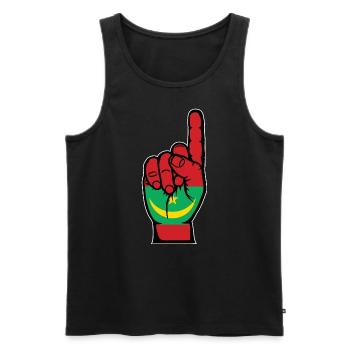 Drapeau de la Mauritanie numéro 1 - Débardeur bio Premium Homme - noir - Devant - Michal (187cm)