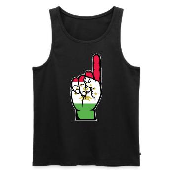Tadschikistan Flagge Nummer 1 - Männer Premium Bio Tank Top - Schwarz - Vorne - Michal (187cm)