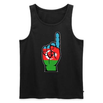 Azerbaijan Flag Number 1 - Men's Premium Organic Tank Top - black - Front - Michal (187cm)