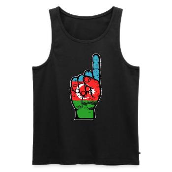 Aserbaidschan Flagge Nummer 1 used - Männer Premium Bio Tank Top - Schwarz - Vorne - Michal (187cm)