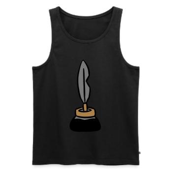 Ink pen inkwell ink pen writer - Men's Premium Organic Tank Top - black - Front - AI Model Male 178 light (178cm)