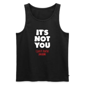 I hate people (dark) - Men's Premium Organic Tank Top - black - Front - AI Model Male 178 light (178cm)