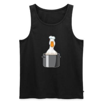 Cuisinier canard Cuit Cuisson de la marmite - Débardeur bio Premium Homme - noir - Devant - Michal (187cm)