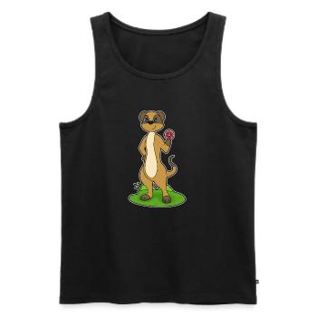 Meerkat Donut - Men's Premium Organic Tank Top - black - Front - Michal (187cm)