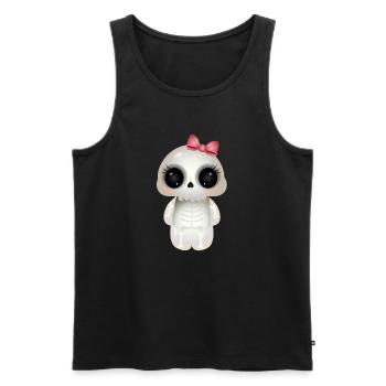 cute skull with pink bow - Men's Premium Organic Tank Top - black - Front - AI Model Male 178 light (178cm)
