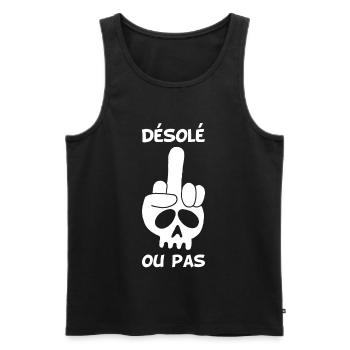 Crâne blanc malpoli - Débardeur bio Premium Homme - noir - Devant - Michal (187cm)