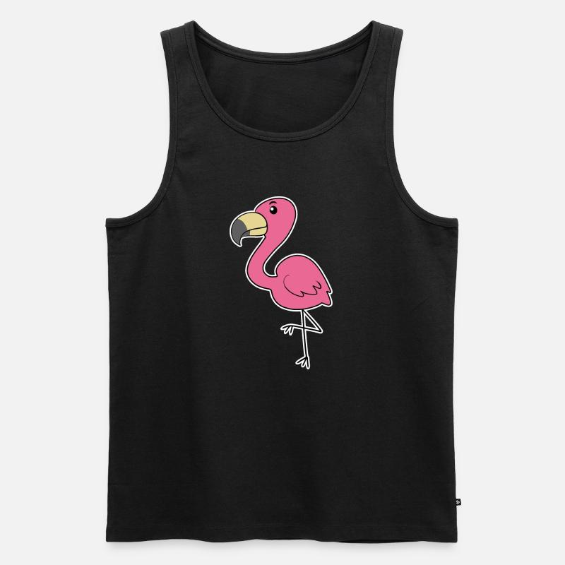 Flamingo - Männer Premium Bio Tank Top - Schwarz