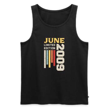 June 2009 - Birthday gift June 2009 June - Men's Premium Organic Tank Top - black - Front - AI Model Male 178 light (178cm)