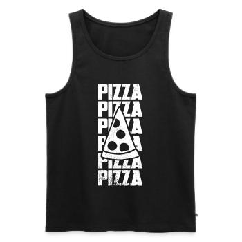 Slice of pizza - Men's Premium Organic Tank Top - black - Front - Michal (187cm)