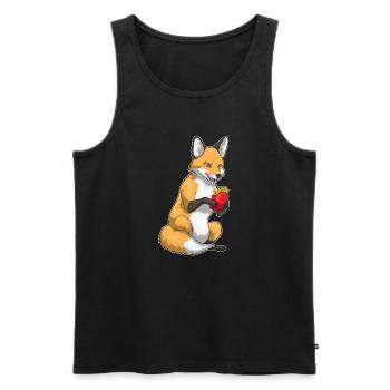 Frites Fuchs - Débardeur bio Premium Homme - noir - Devant - Michal (187cm)