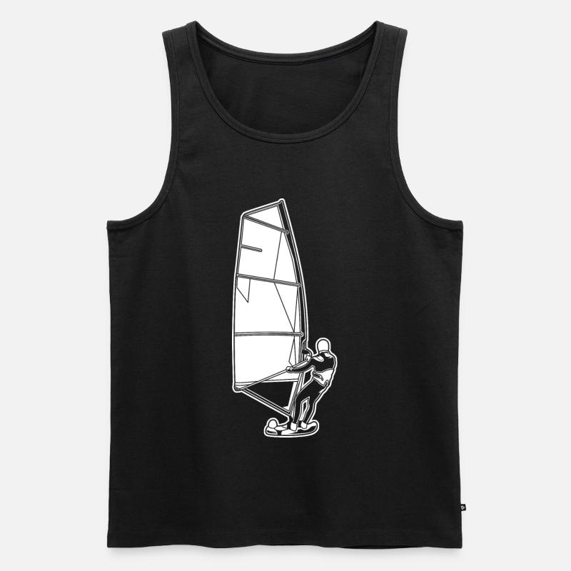 Windsurfer - Männer Premium Bio Tank Top - Schwarz