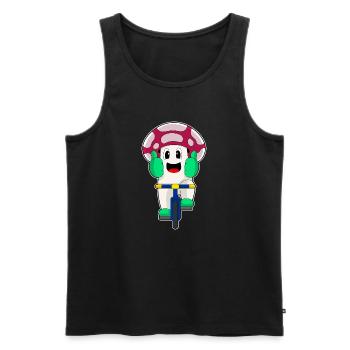 Mushroom Bicycle - Men's Premium Organic Tank Top - black - Front - Michal (187cm)