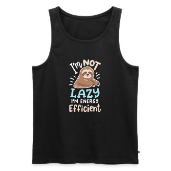 Faules Faultier - Männer Premium Bio Tank Top - Schwarz - Vorne - Michal (187cm)