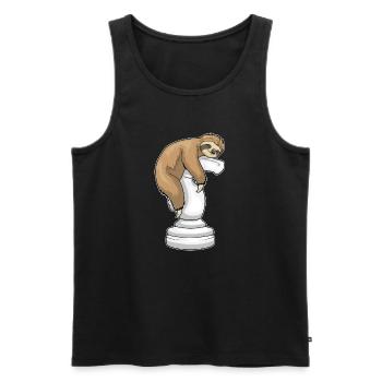 Faultier Schachfigur Springer Schach - Männer Premium Bio Tank Top - Schwarz - Vorne - Michal (187cm)