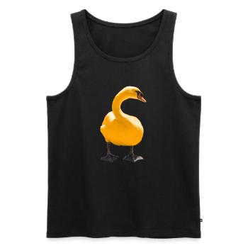 Impression d’art cygne élégant - Débardeur bio Premium Homme - noir - Devant - AI Model Male 178 light (178cm)