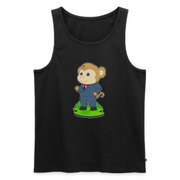 Affe Bräutigam Anzug Hochzeit - Männer Premium Bio Tank Top - Schwarz - Vorne - AI Model Male 178 light (178cm)
