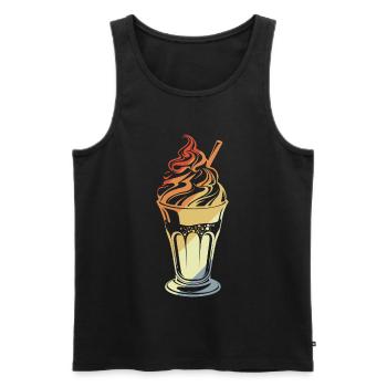 Eisbecher Retro Stil - Männer Premium Bio Tank Top - Schwarz - Vorne - AI Model Male 178 light (178cm)