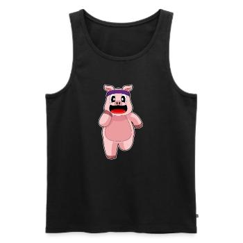 Pig Jogger Jogging Sport - Men's Premium Organic Tank Top - black - Front - Michal (187cm)