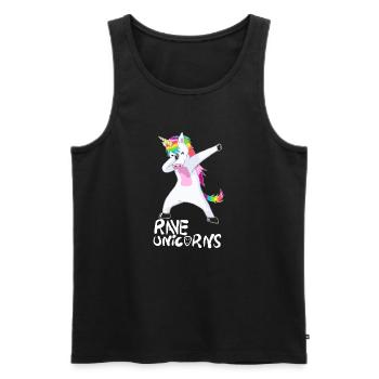 Logo Rave Unicorns White Text - Men's Premium Organic Tank Top - black - Front - AI Model Male 178 light (178cm)