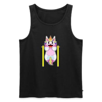 Einhorn Bodybuilder Klimmzüge Bodybuilding - Männer Premium Bio Tank Top - Schwarz - Vorne - Michal (187cm)