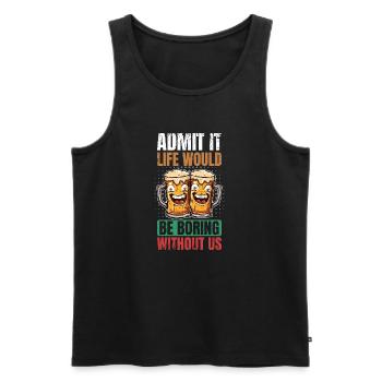 Beer funny sayings alcohol - Men's Premium Organic Tank Top - black - Front - Michal (187cm)