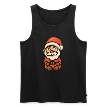 Cute Santa Claus Cartoon - Men's Premium Organic Tank Top - black - Front - Michal (187cm)