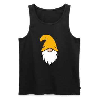 Orange Hut Gnom Illustration - Männer Premium Bio Tank Top - Schwarz - Vorne - AI Model Male 178 light (178cm)
