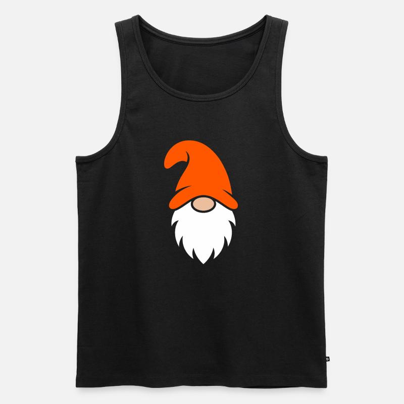 Orange Hut Gartenzwerg - Männer Premium Bio Tank Top - Schwarz