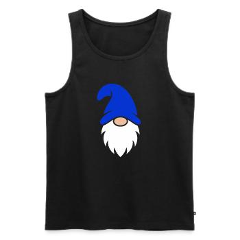 Blue Bearded Gnome Charm - Men's Premium Organic Tank Top - black - Front - AI Model Male 178 light (178cm)