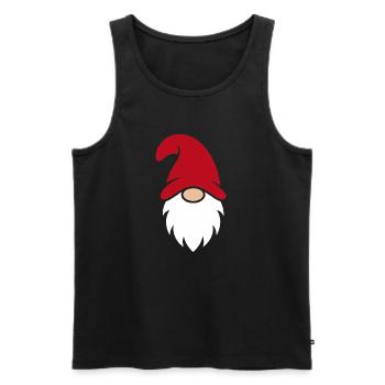 Gnome de Noël mignon chapeau rouge - Débardeur bio Premium Homme - noir - Devant - Michal (187cm)