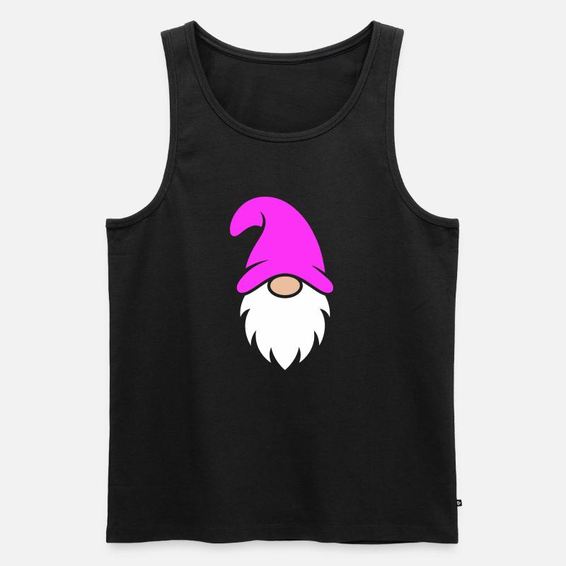 Rosa Hut Weihnachtszwerg - Männer Premium Bio Tank Top - Schwarz