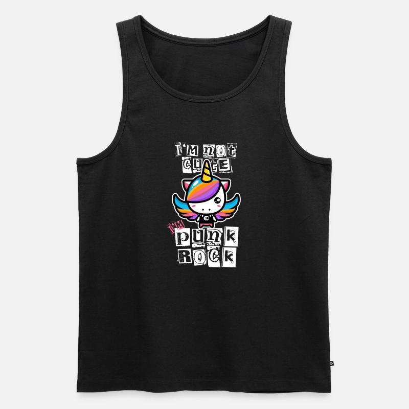 Punkrock Einhorn - Männer Premium Bio Tank Top - Schwarz