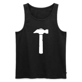 Hammer Werkzeug Icon Minimalistisch - Männer Premium Bio Tank Top - Schwarz - Vorne - Michal (187cm)
